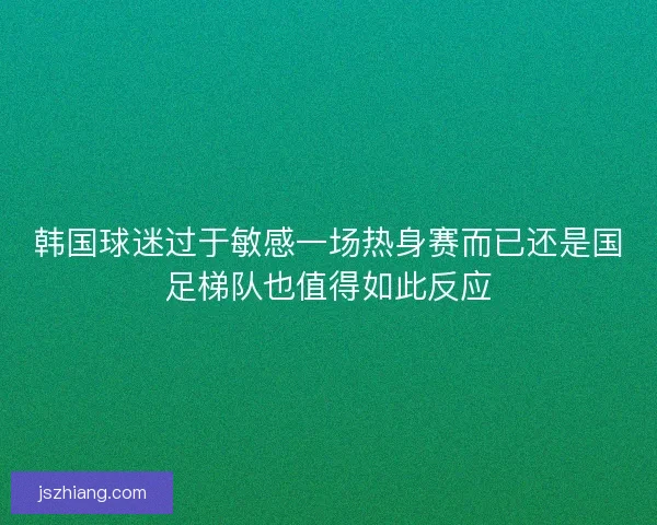 韩国球迷过于敏感一场热身赛而已还是国足梯队也值得如此反应 韩国球迷过于敏感一场热身赛而已还是国足梯队也值得如此反应